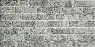 Izodekor - Panneaux muraux 3D en polystyrène imitation pierre - Pour cuisine, salle de bains, balcon, chambre à coucher, salon, mur arrière de cuisine et terrasse - Blanc-gris