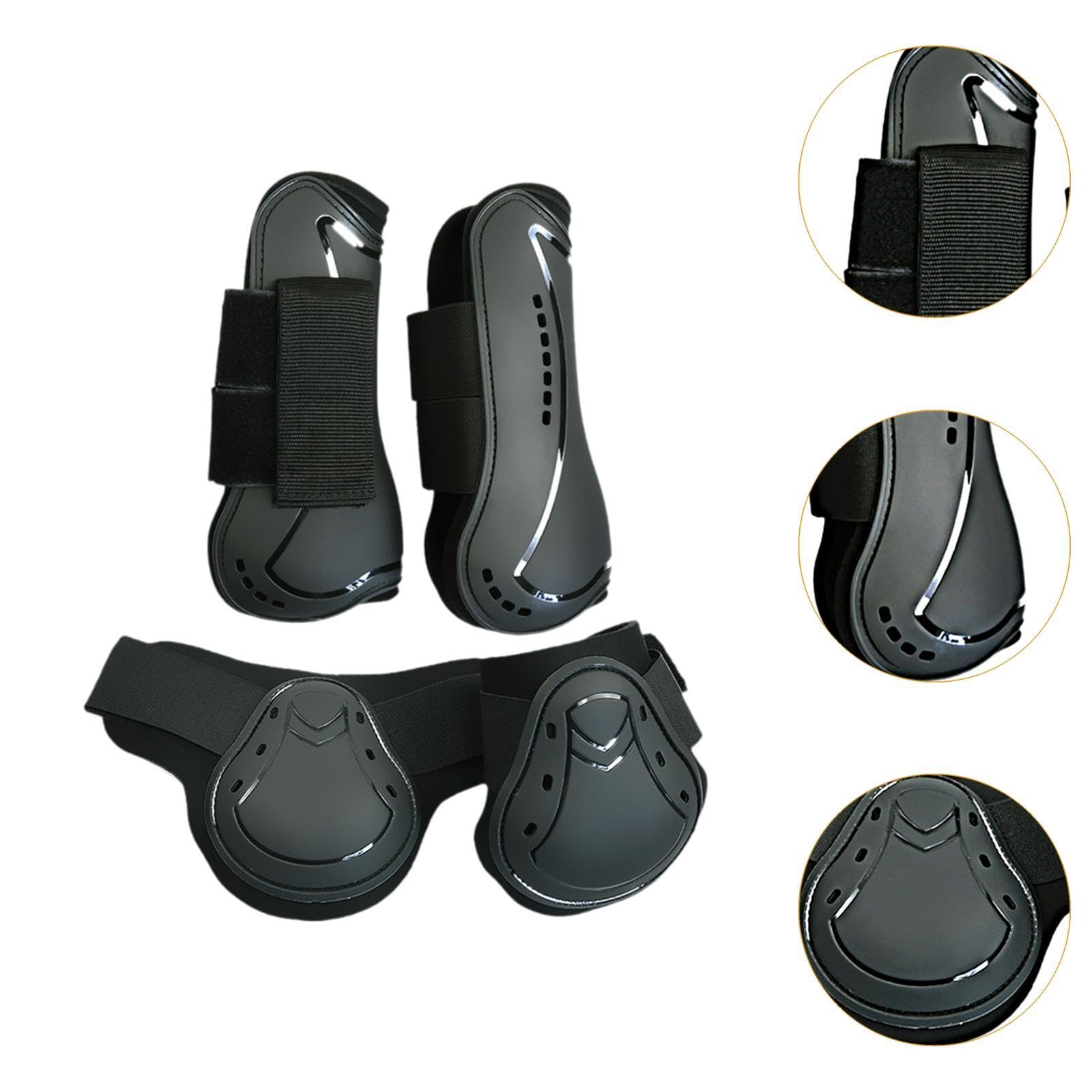 Colcolo 4 Pezzi paratendini per Cavalli avvolge PU Shell Neoprene parastinchi per Cavalli per Zampe Anteriori e Posteriori Protezione Ingranaggi per, M