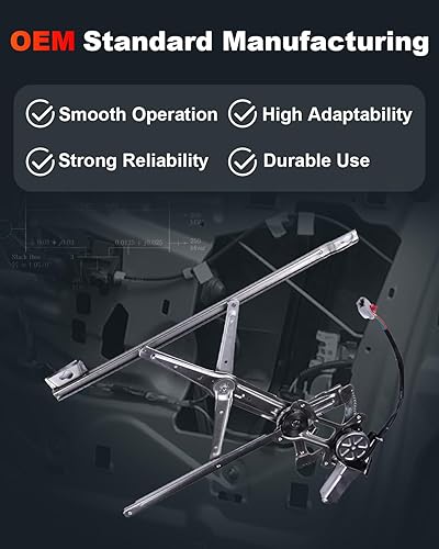 Miniatura 4 de Elevalunas eléctrico delantero izquierdo del lado del conductor con ensamblaje de motor de repuesto para Honda para Accord 4 puertas 1990-1993