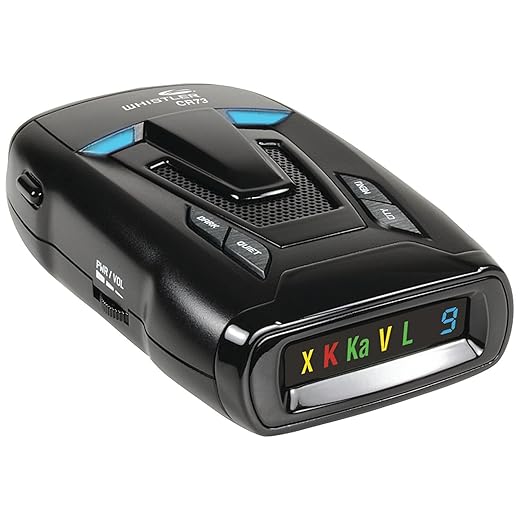 Whistler CR70 Laser Radar Detector: 360 Degree Protection and Voice Alerts - Black