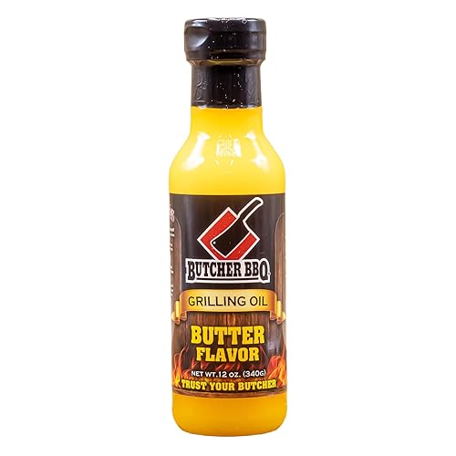 Butcher BBQ Grilling Oil Butter | 12 Oz | World Championship Winning Formula | Turkey Injector Marinade Flavors | Cooking Oil Grilling Accessories |