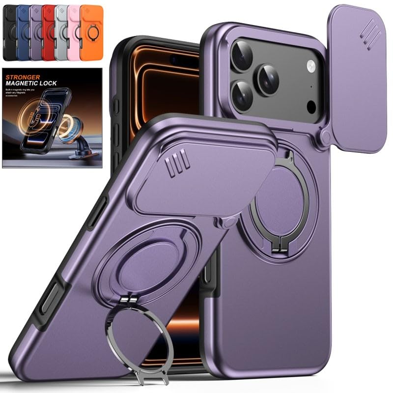 Coque iPhone 15 Pro rigide silicone argent avec béquille Big Ring