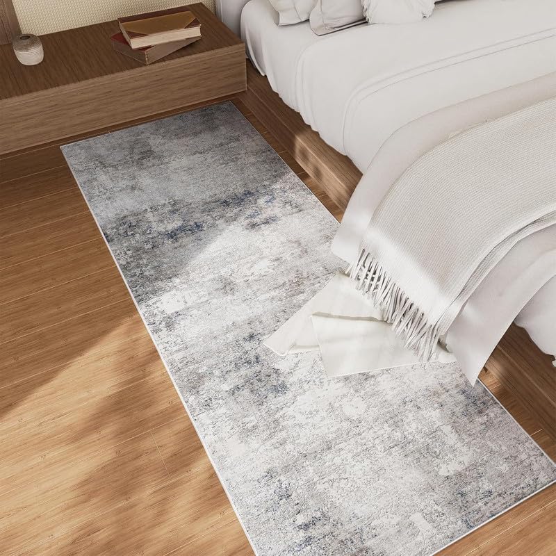 Machine Washable Runner Rug for Kitchen: 2'x6' Hallway Runner Rug Stain Resistant Non Slip Abstract Floor Rug with Rubber Backing Non Shedding Soft Carpet Runners for Indoor Entryway Bedroom Bedside