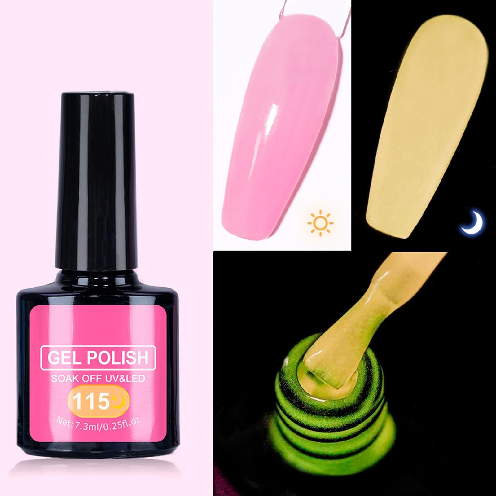 Smalto gel luminoso 12 Pezzi Luminosi Durevoli Portatili | Gel Unghie con Effetto Luminoso Brillante da Donna Forniture Manicure Glow per Donne Ragazze Beauty Lovers Studenti Saloni