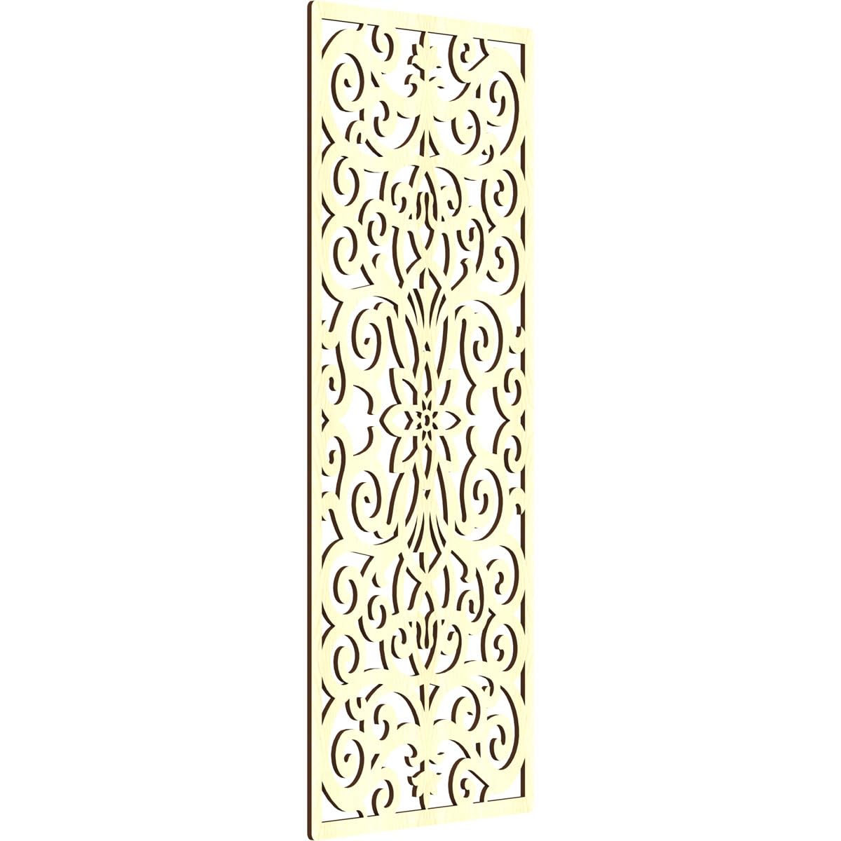 Buel Decorative Pierced Fretwork Wood Wall Panels, 19 3/8"W x 49 3/8"H x 1/4"T, Alder