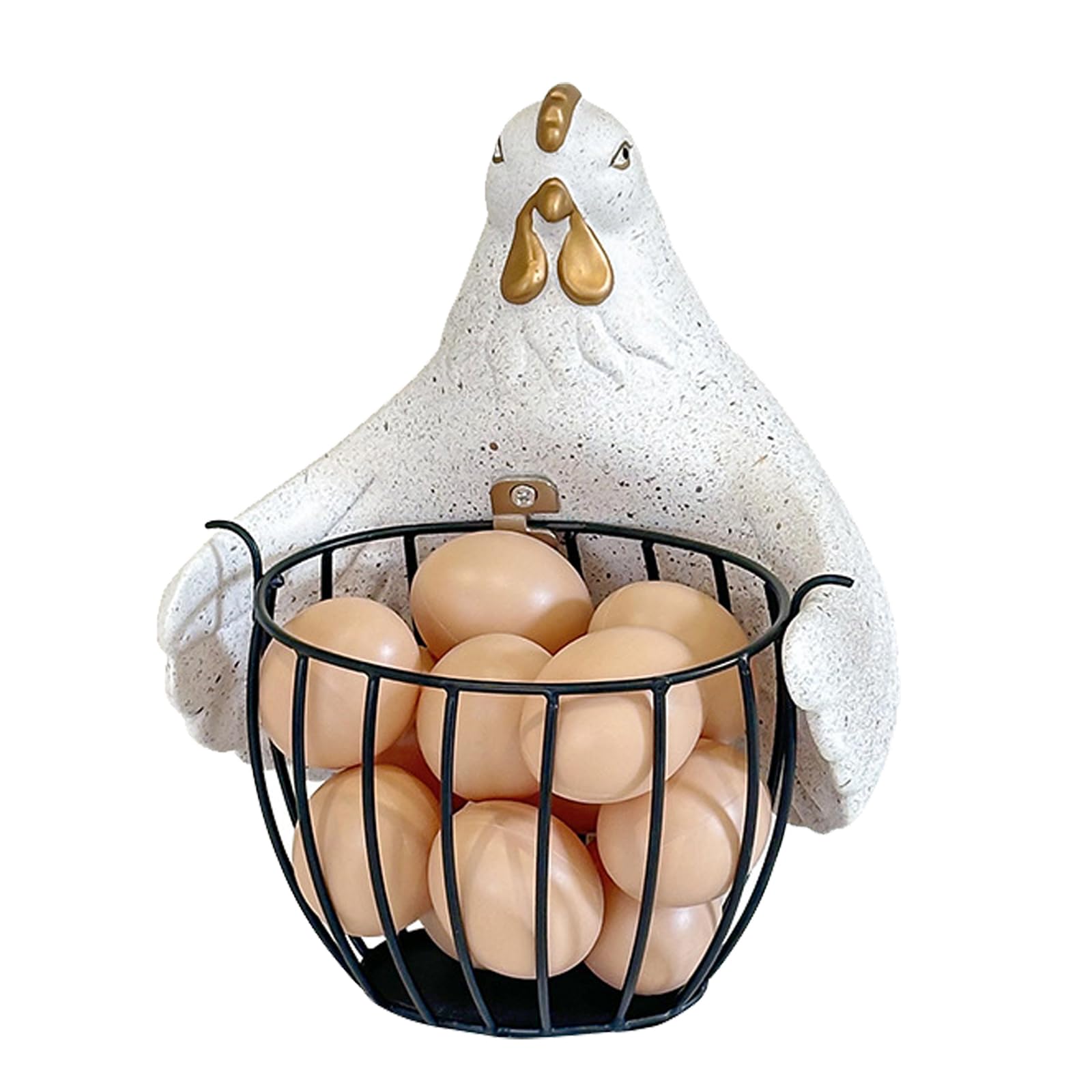 Egg Basket, Egg Holder Storage Basket for Kitchen Chicken Eggs Holder Metal Wire Eggs Baskets Chicken Shape Collecting Rack Storage Container for Kitchen Countertop Home Decor