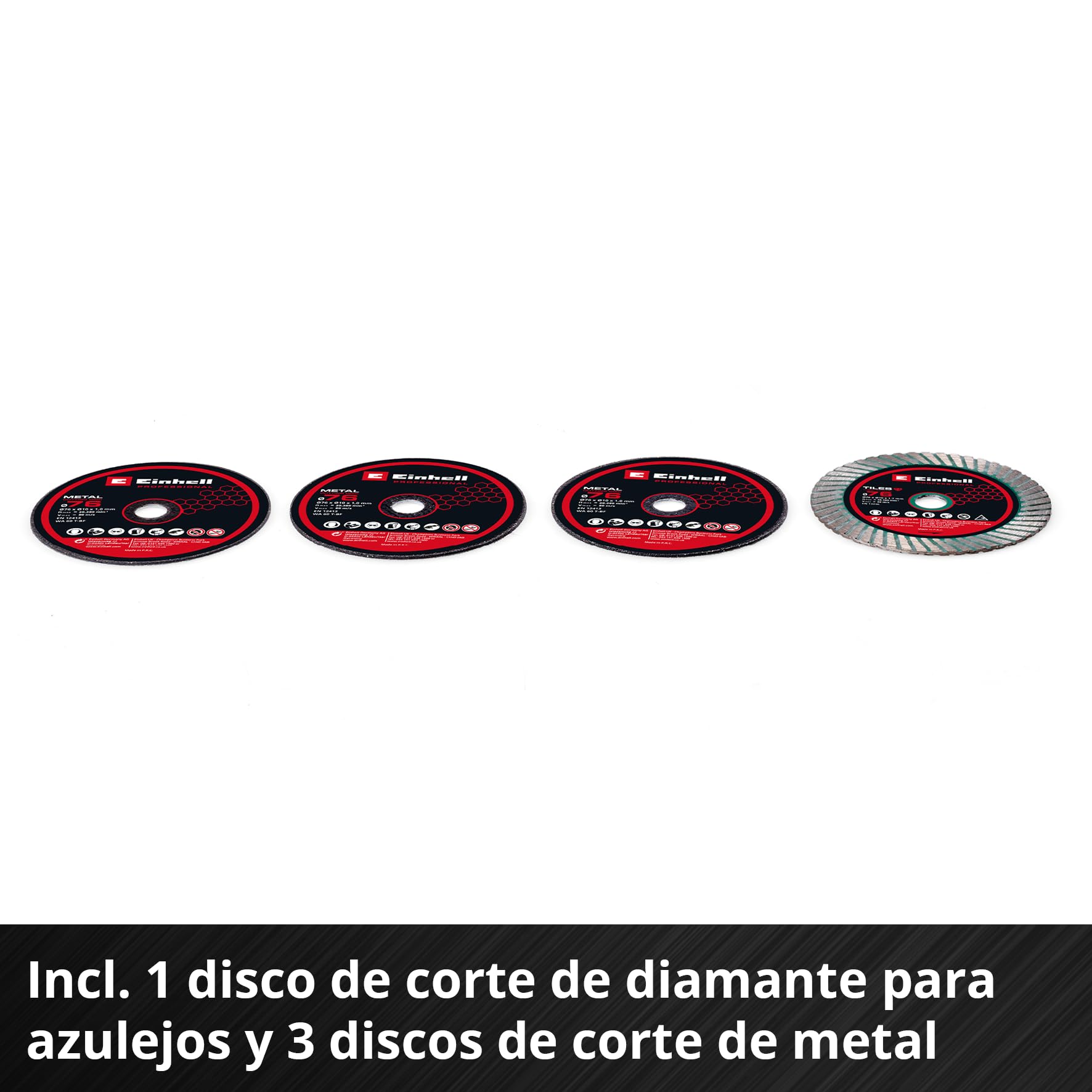 Einhell Professional Tronzadora con batería TP-CO 18/76-C Li BL-Solo (18 V, Brushless, Ø de disco de 76mm, 16 mm de profundidad de corte, ajuste de profundidad, incl. 4 discos de corte, sin batería)
