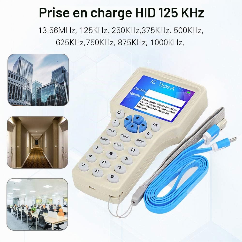 KDL RFID Lecteur de Carte à Puce Writer NFC 13.56MHz Copier 125KHz Duplicator Logiciel de décodage multifréquence Support USB avec 125KHz / 13.56MHz Dual Frequency Writable Key fobs