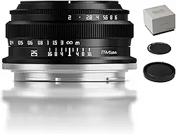 TTArtisan APS-C 25 mm F2 lente de metal com corpo compatível com Nikon Z Mount - Preto