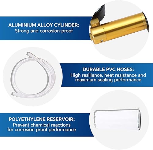 Miniatura 4 de ATP Kit de probador de bomba de pistola de vacío de mano para cambio de aceite de purga de líquido de frenos 2 en 1