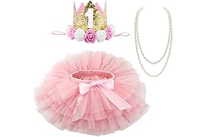 Baby Girl's 1st Birthday Tutu Skirt and Diaper Cover Set