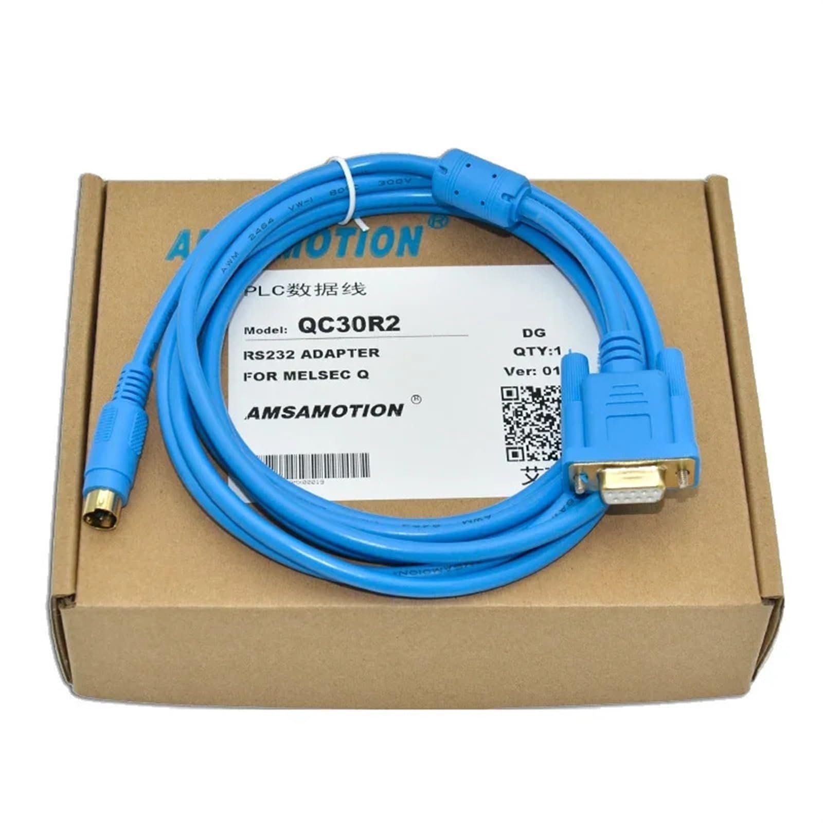 QC30R2 for Cable de comunicación serie Q MELSEC GS/GOT1050/1055 RS232 Cable de programación de puerto serie línea de descarga(Gold Plated Version)