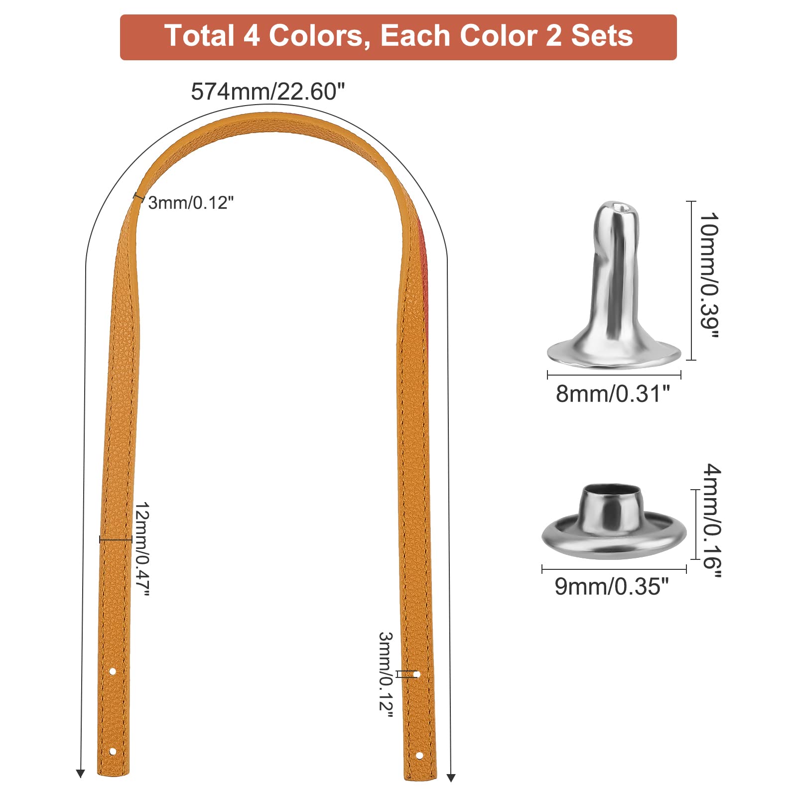 WADORN 3 Tracolle Larghe Per Borsa - 140 Cm Regolabili - Motivo Strisce Misto - Poliestere E PU