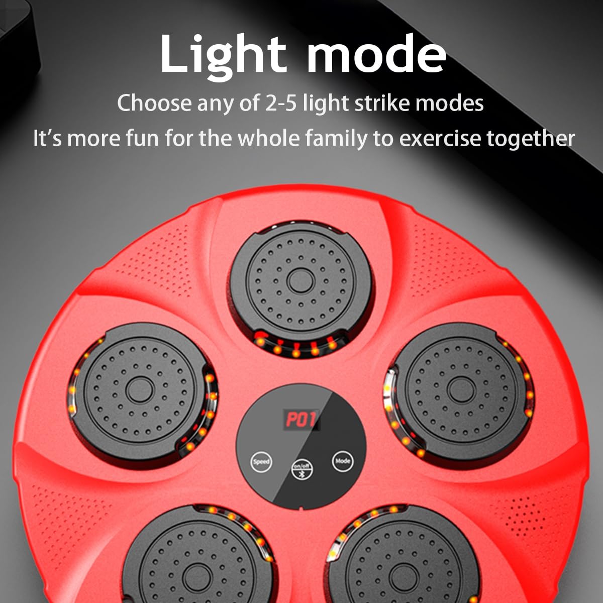 Macchina da boxe intelligente con effetto di illuminazione a LED, pad da boxe per musica elettronica, attrezzatura da allenamento portatile per bambini e adulti, esercizio fisico, sollievo dallo stre