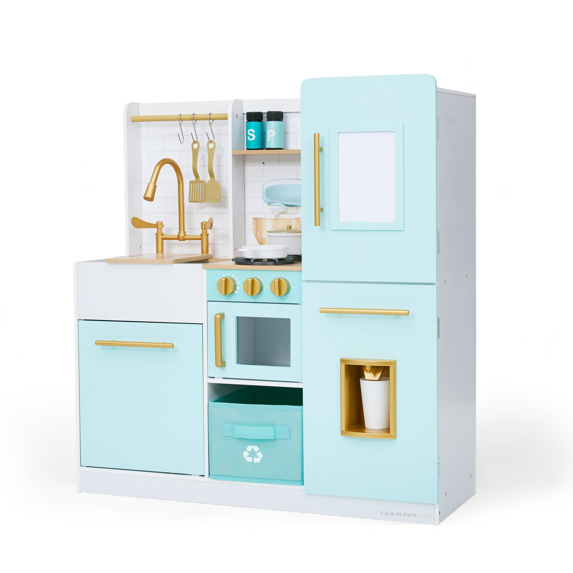 Teamson Kids - Biscay Delight Classic Play Kitchen - Mint | Kreatives Rollenspiel