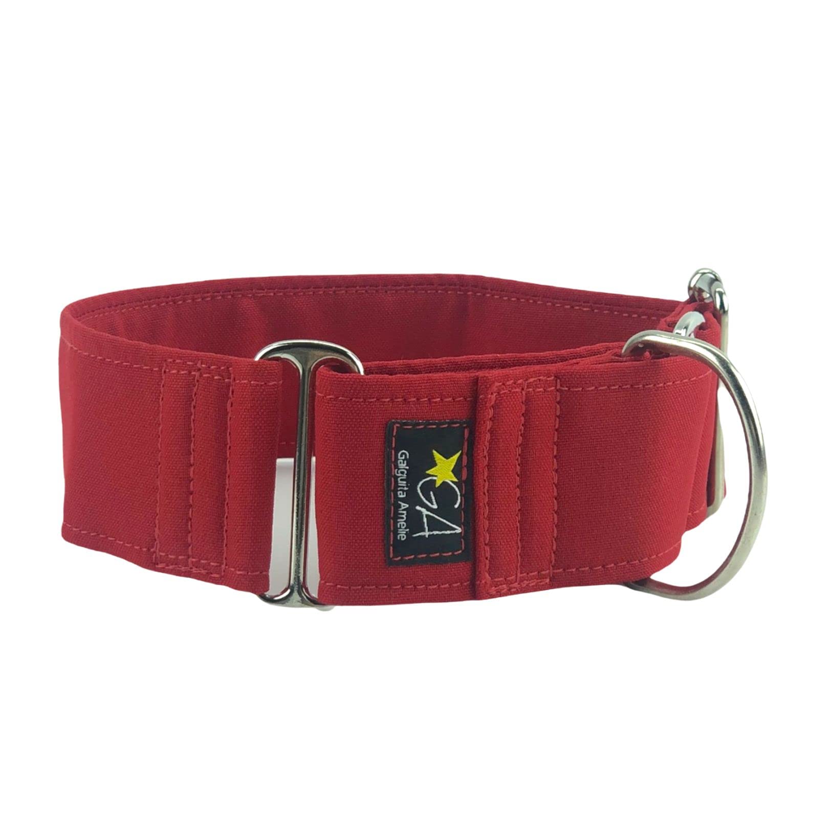 Galguita Amelie Collar Martingale para perros, Rojo, 5cm de Ancho Talla M (30 - 39 cm de contorno)