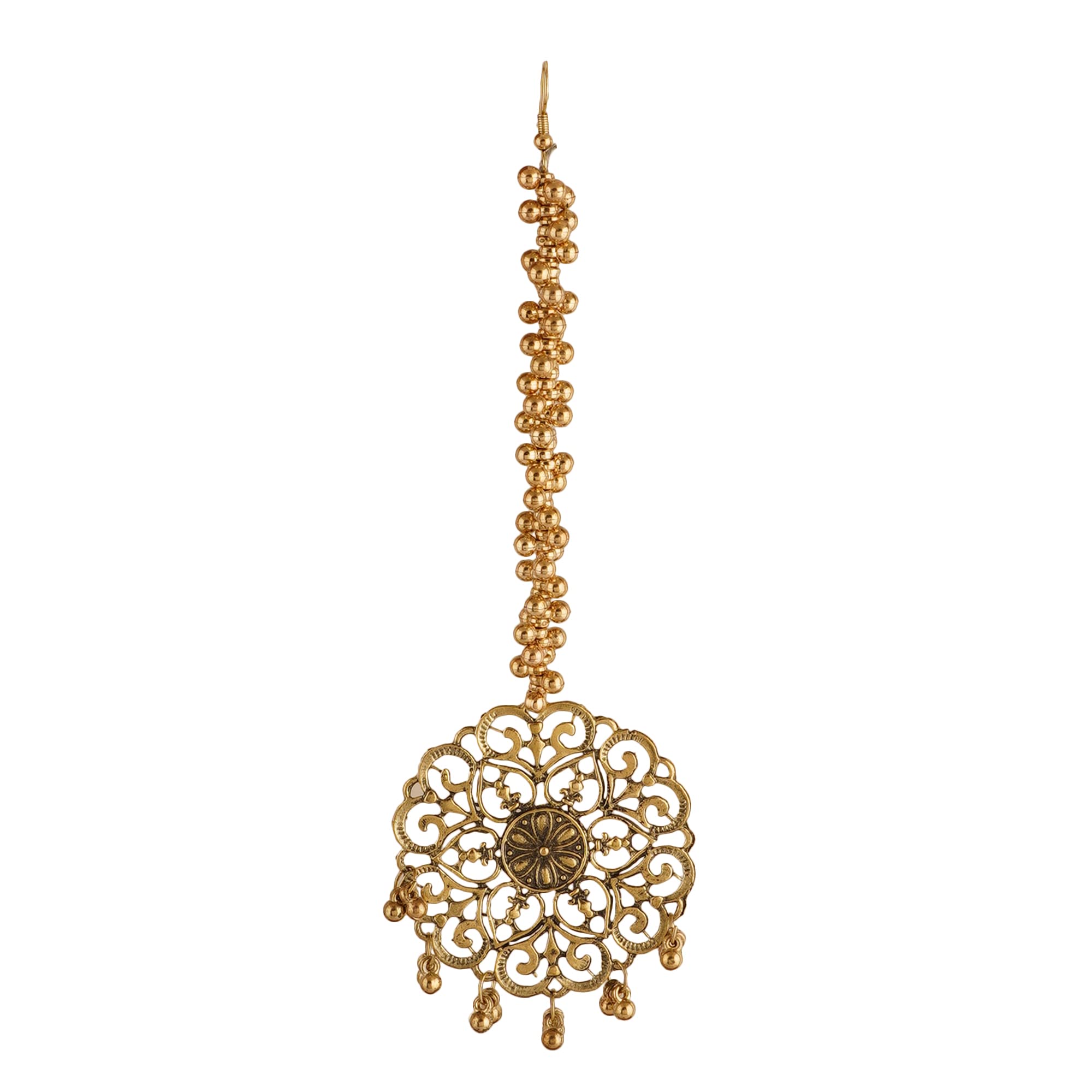 Shreyadzines Ethnic Wedding Bridal Garba Navratri Sale Oxidized Silver Maang Mang Tikka Tika Jewellery for Women and Girls (Gold 1) (B09ZY6ZLC4) Amazon Price History, Amazon Price Tracker