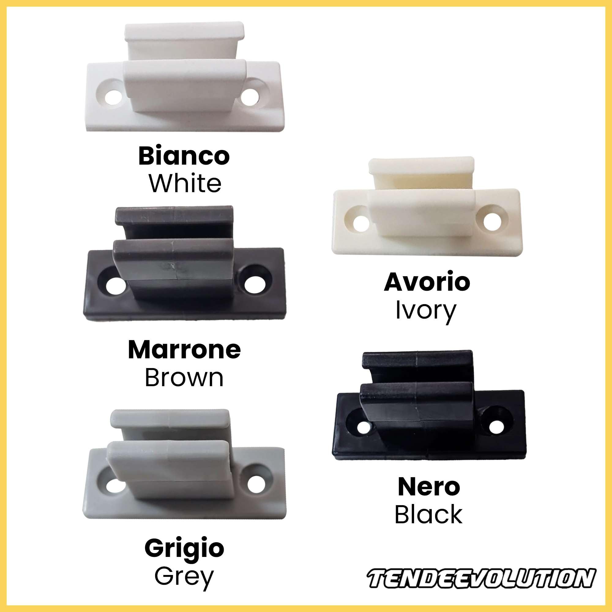 TENDEEVOLUTION Ferma Asta per Tende da Sole in Plastica Resistente, ancoraggio a Muro. Ferma Asta di Manovra Compatibile con qualsiasi Manovella per Tende da Sole, Accessorio Ricambio