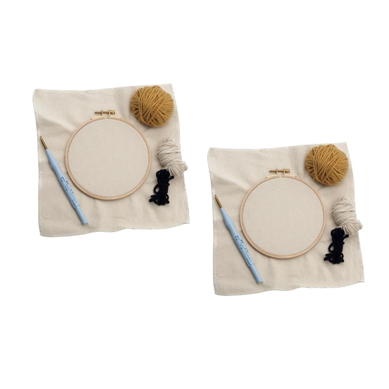 Housoutil Confezione Da 2 Pezzi Materiale Per Ricamo Per Principianti Kit Per Cucito Punzonato Aghi Kit Per Ricamo A Mano