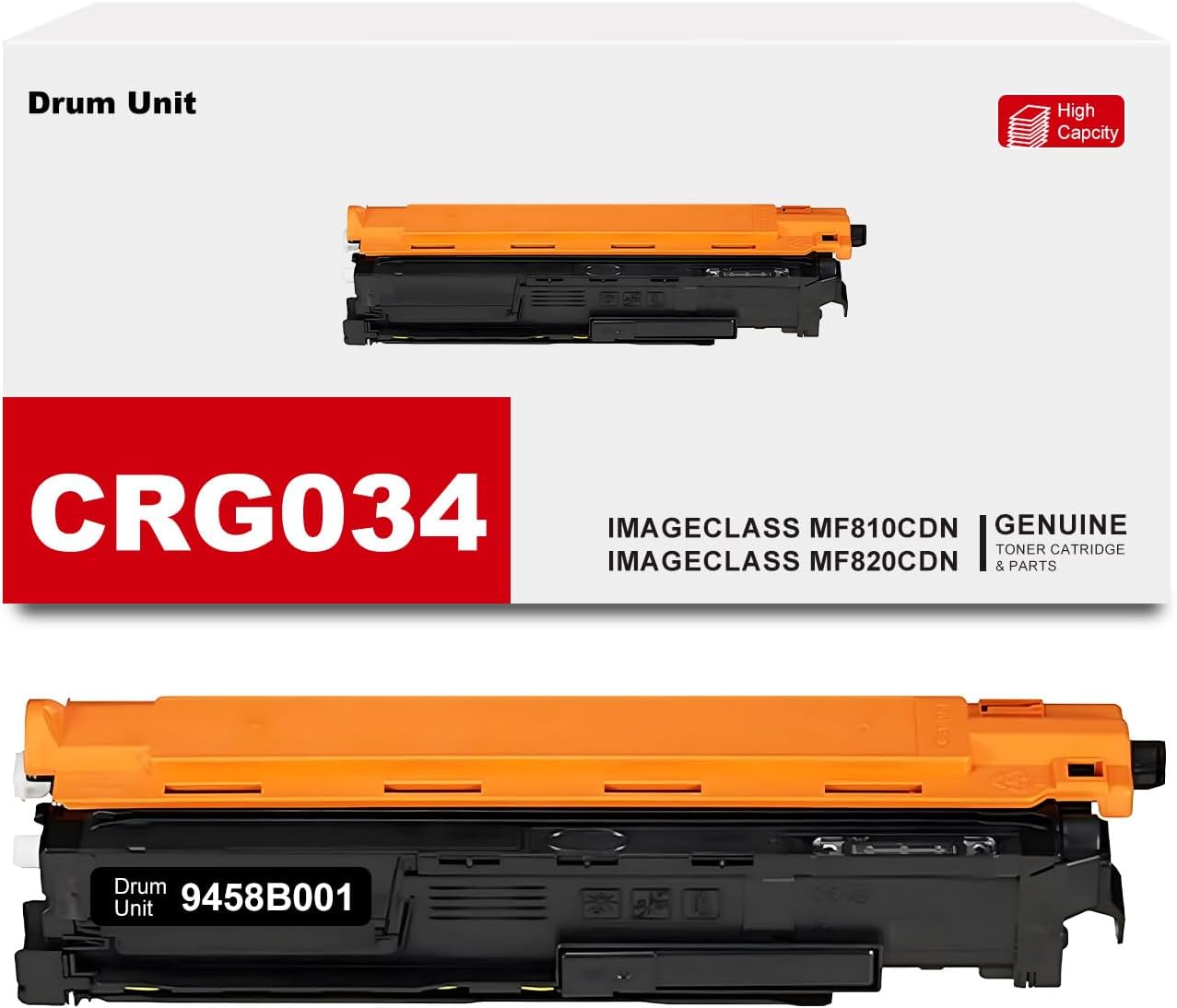 BUEGOO CRG034 CRG-034 034 9458B001 Black Drum Unit Compatible for Canon imageCLASS MF810Cdn imageCLASS MF820Cdn Printer | 1 Black
