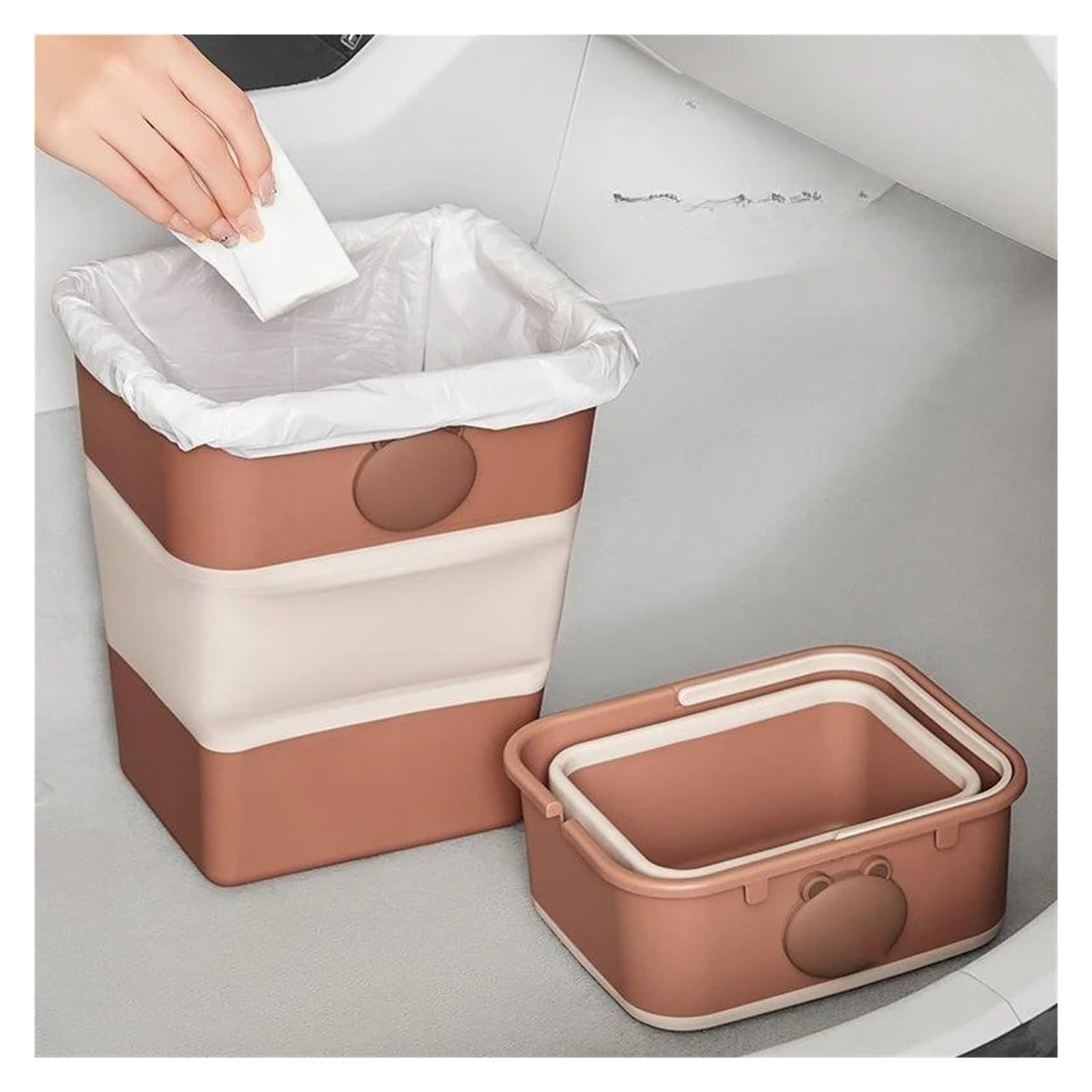 Poubelle Voiture Poubelle Pliable pour Voiture Seau De Rangement Parapluie Sanitaire pour Mini Poubelles Voitures(L)