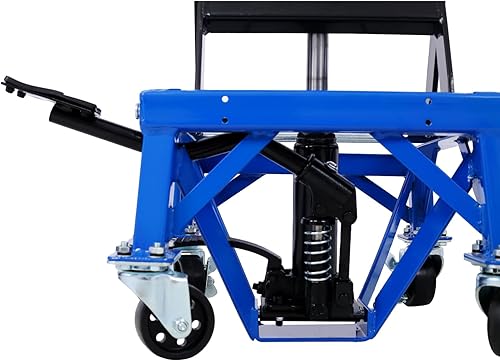 Miniatura 7 de Ruedas hidráulicas para motocicleta con ruedas de elevación para motocicletas pequeñas, soporte de 300 libras para carrito de mesa hidráulica,