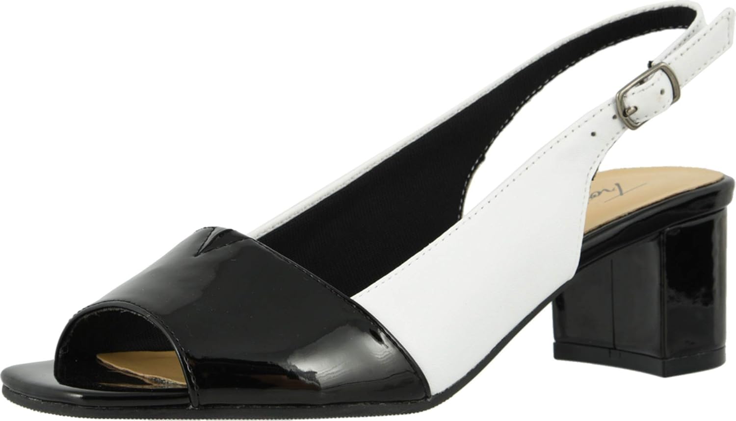 Trotters Women's Monique Pump, White/Blk, 8.5 Narrow