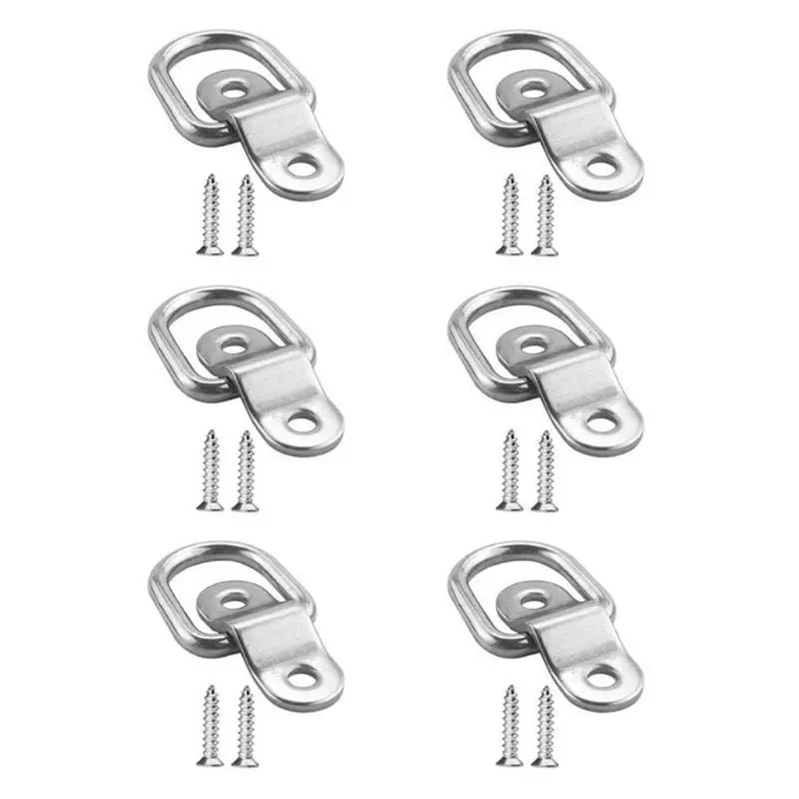 Lot de 20 anneaux d'arrimage en D pour remorque, camion, remorque, camion, remorque, bateau, remorque (noir)