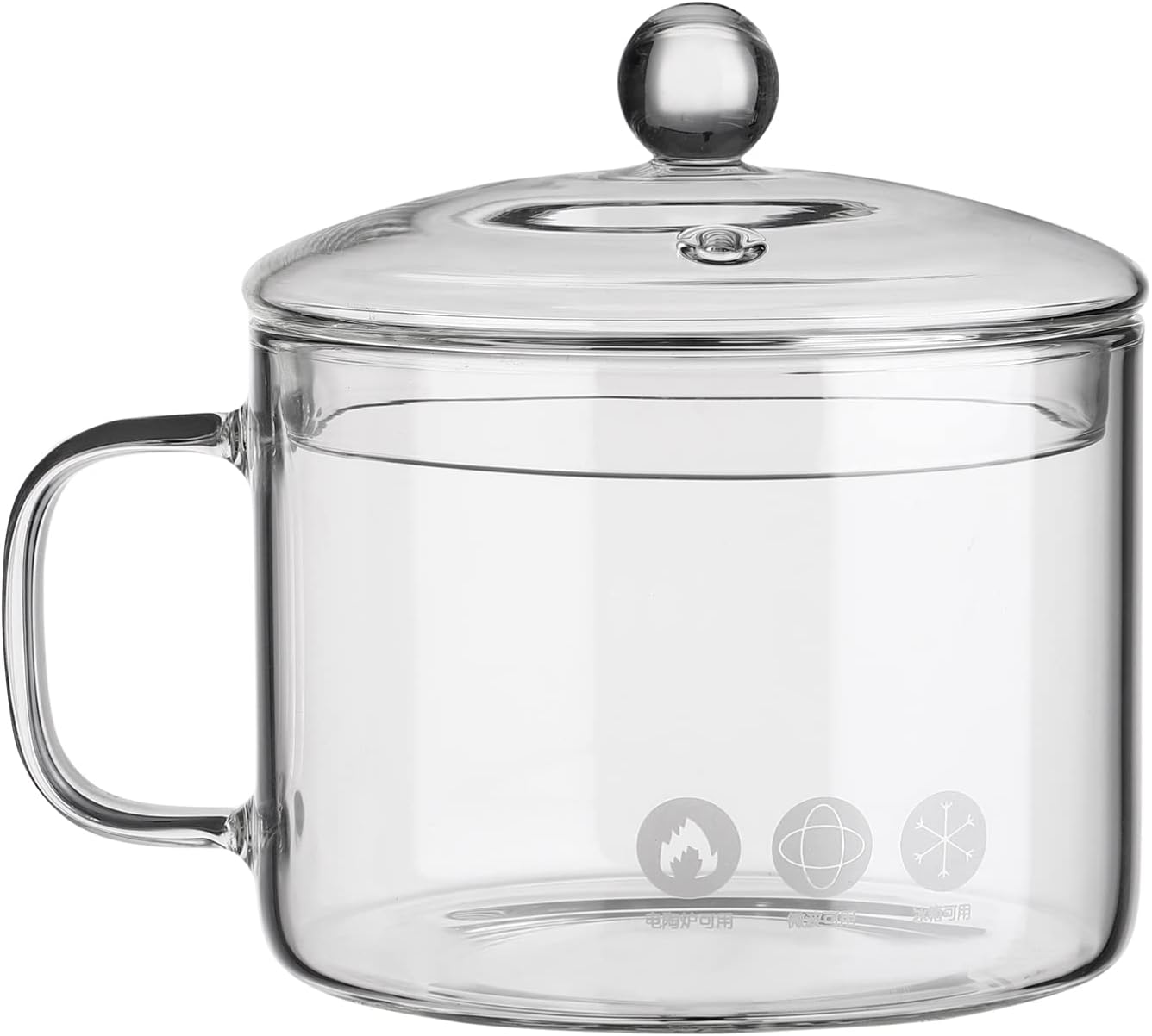 Housoutil Clear Glass Cooking Pot Heat Resistant Glass Saucepan with