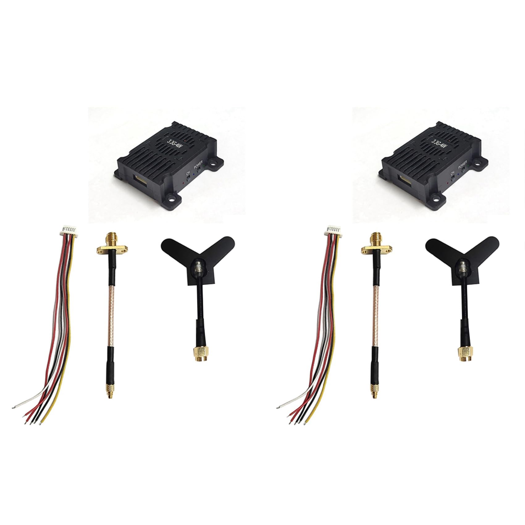 2X Trasmettitore Video FPV 3.3G 4W FPV VTX 8CH 4000mw per Drone da FPV RC