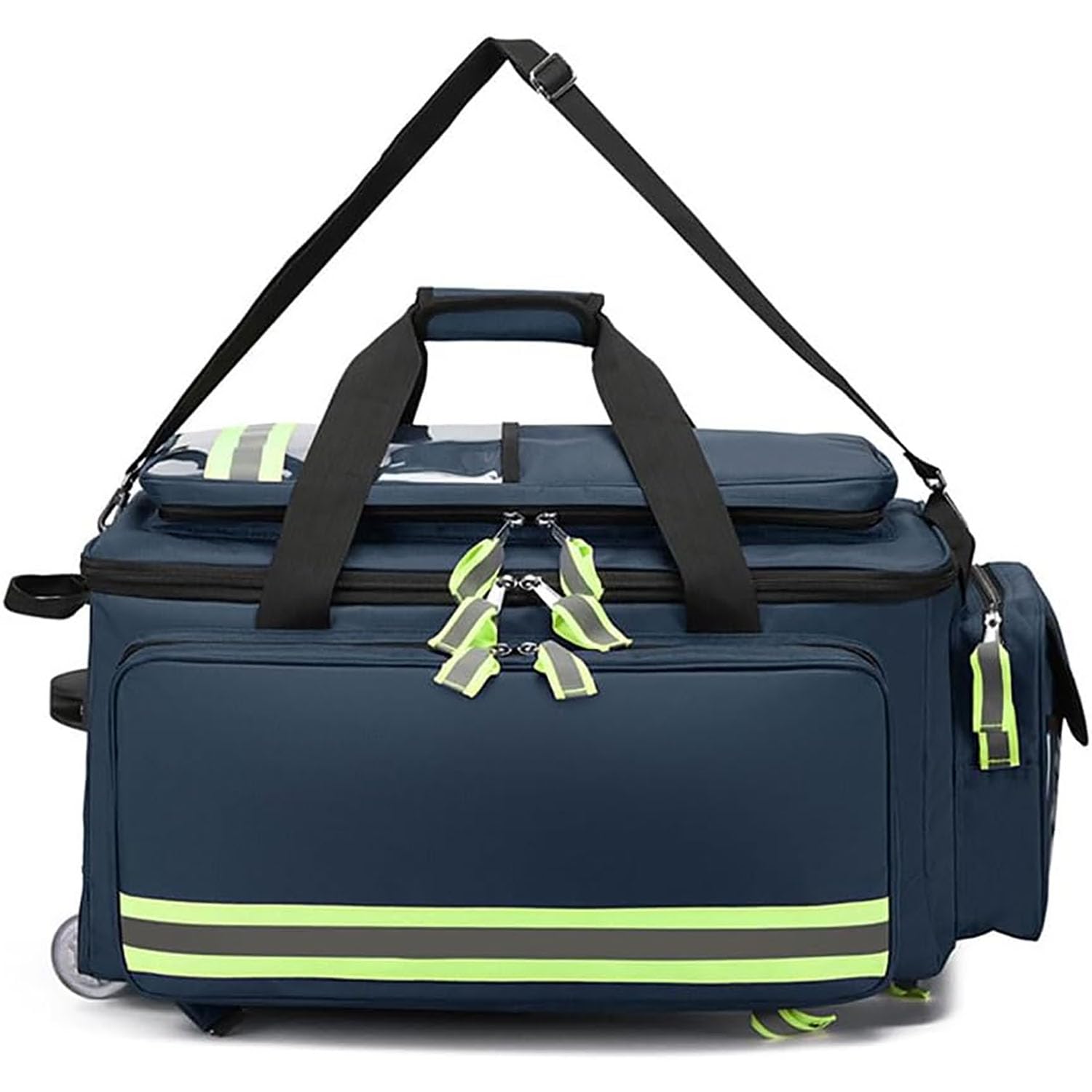 Maletín Médico Portátil Con Ruedas, Kit De Emergencia De Gran Capacidad, Capas Desmontables Y Diseño Reflectante De Seguridad Para Atención Médica Domiciliaria, Estudiantes De Enfermería, Médicos