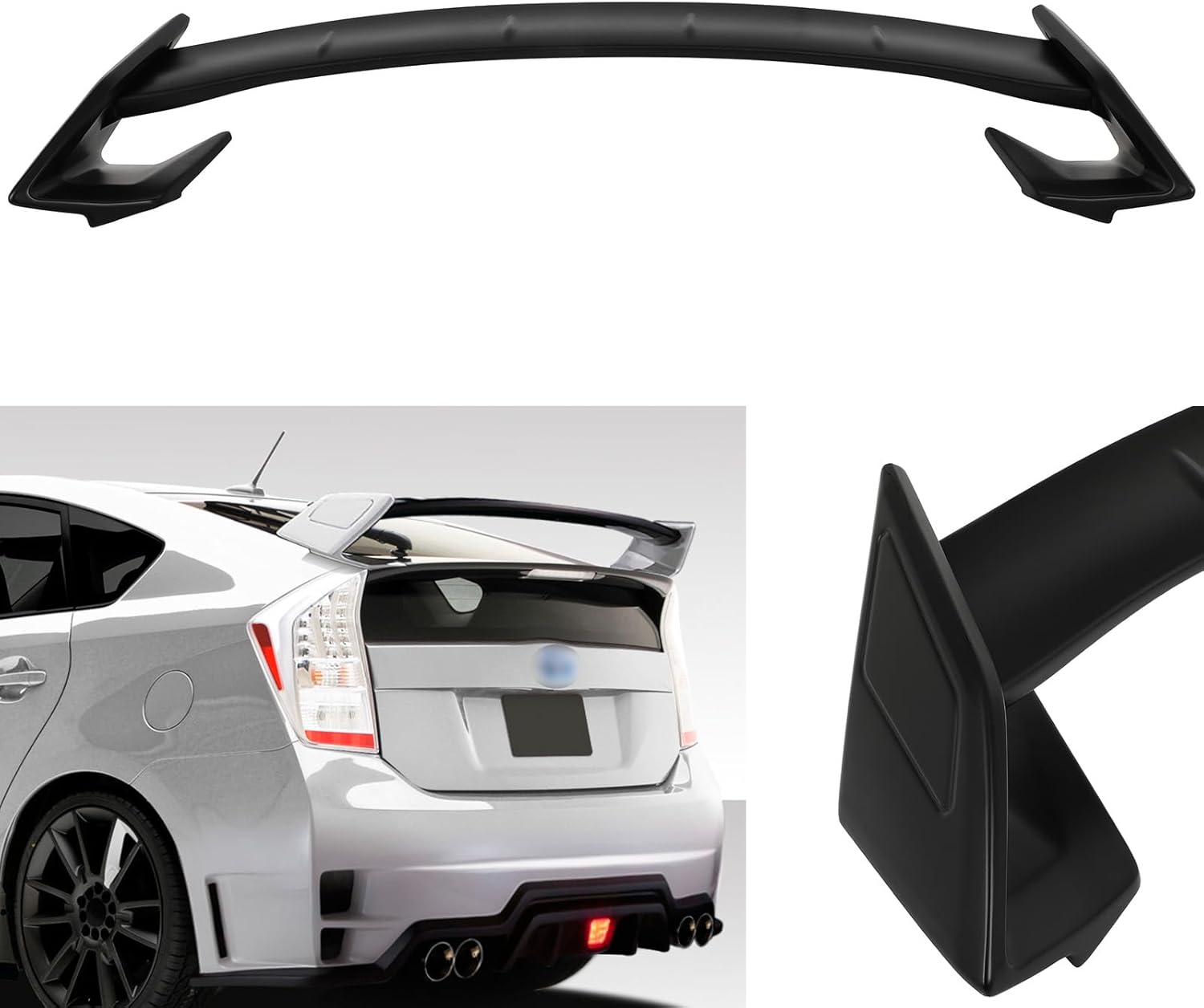 Rear Spoiler Wing Compatible with 2010-2015 for Toyota Prius 2012-2015 for Toyota Prius Plug-in Rear Trunk Spoiler Wing ABS Matte Black