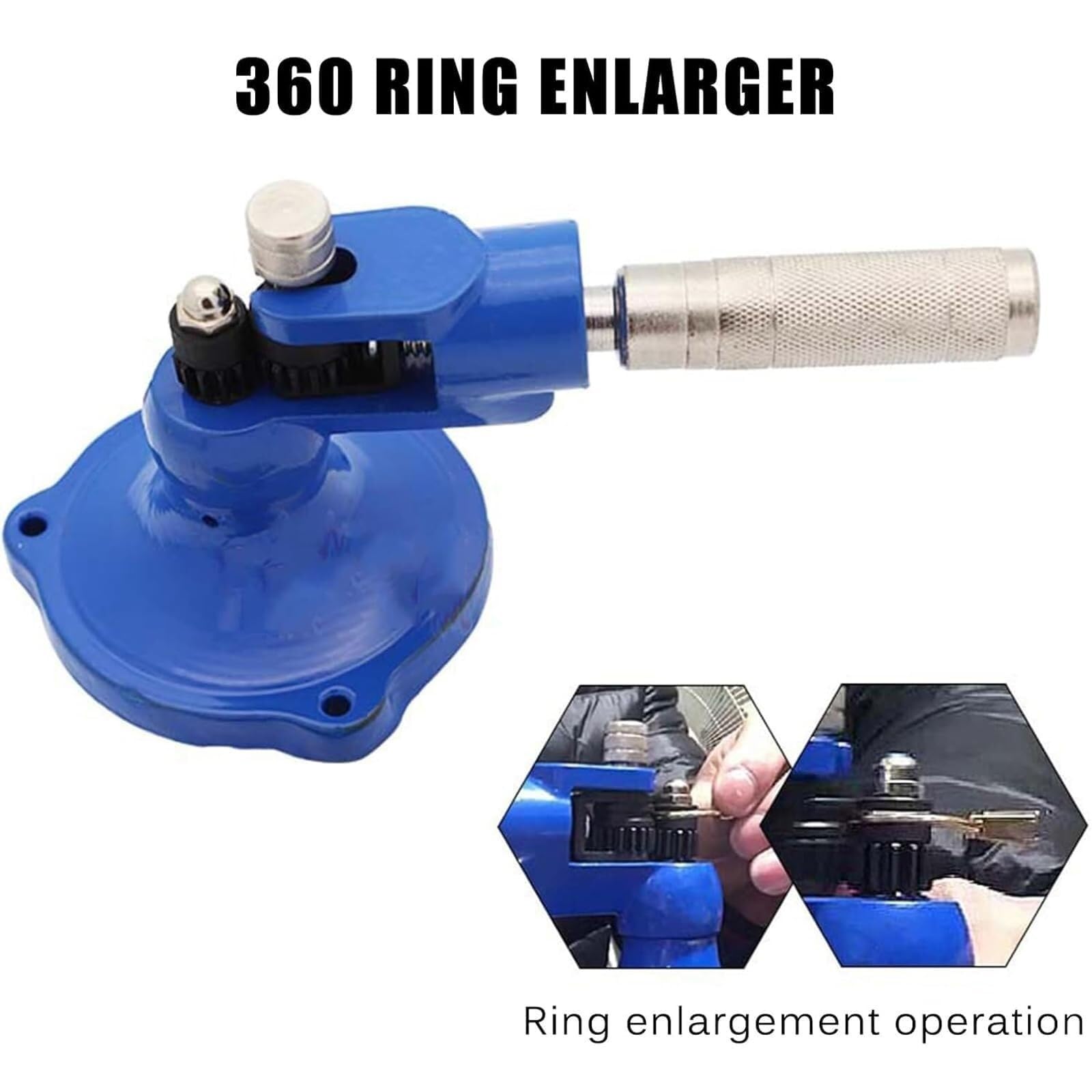 Expansor de Anillos Manual, Ensanchador y Alargador de Anillos con Mango Antideslizante, Herramienta de Ajuste de Tamaño de Anillos con 13 Troqueles, Herramienta para Moldear Joyas