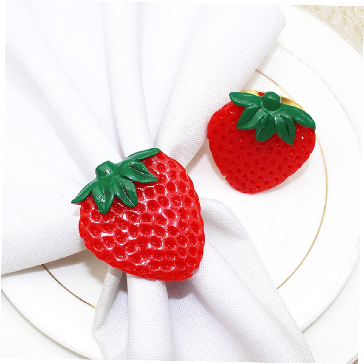 Garneck 16 Pcs Fragola Anello Di Tovagliolo Partito Tovagliolo Fermagli Frutta Tovagliolo Fibbie Anello Di Tovagliolo Per Il Partito Anello Di Tovagliolo Adornare Tovagliolo Fibbia