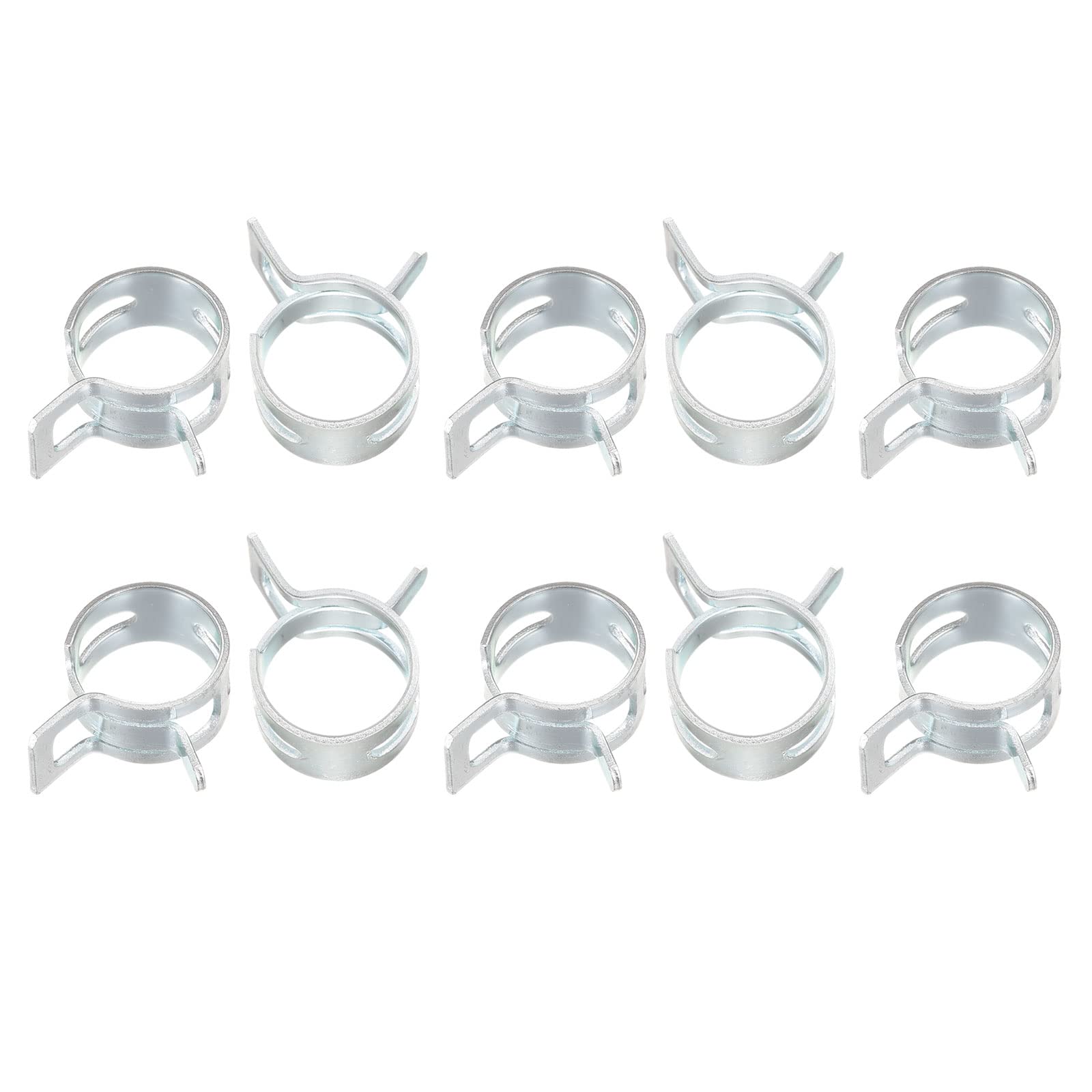 uxcell 20pcs 12mm Spring Band Type Action Fuel/Silicone Vacuum Hose Pipe Clamp Low Pressure Air Clip Clamp, Zinc Plated