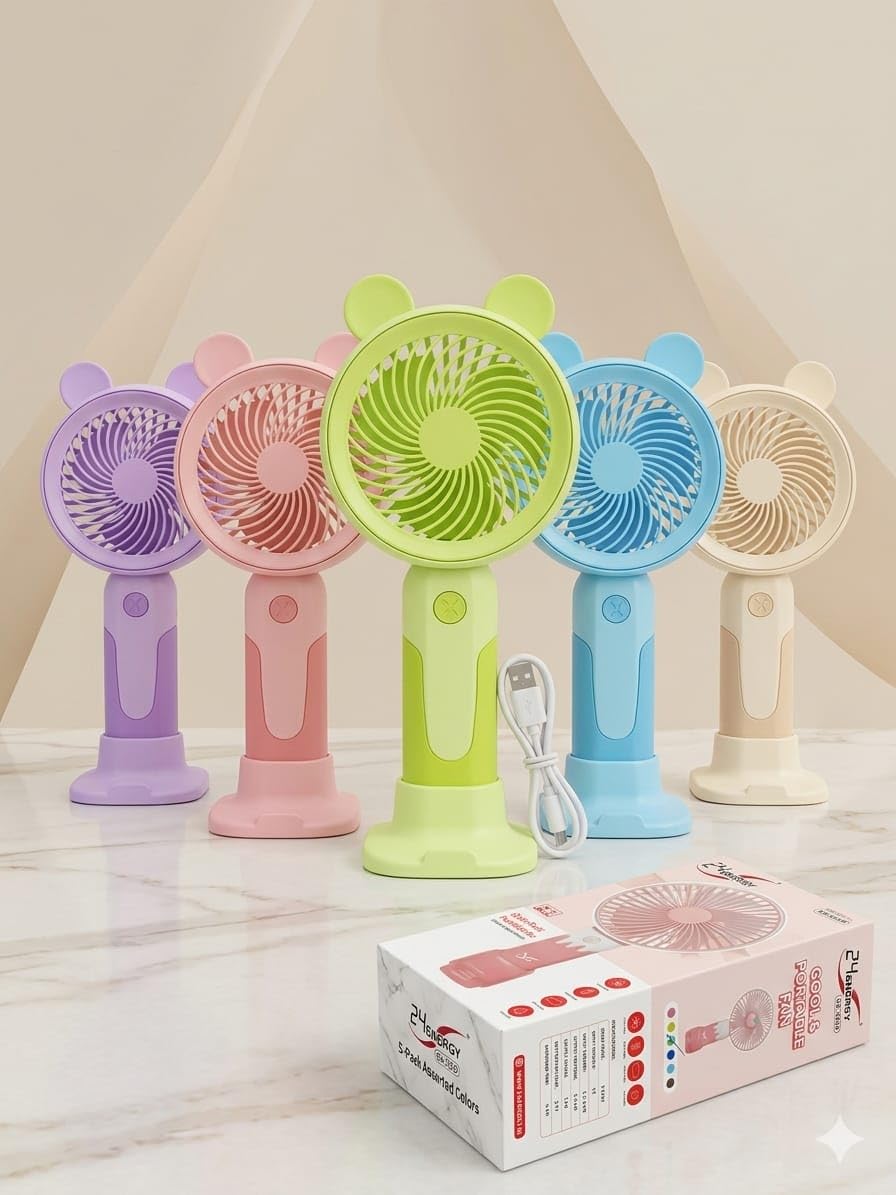 Mini portable Fan Rechargeable with LED Light – Mini Fan, Small Fan,USB Charging Hand Fan with 1200mAh Battery & 3 Speed | Travel, Makeup, Kitchen,Women’s Personal Pankhaa BABY FAN -(random colour)-image-26