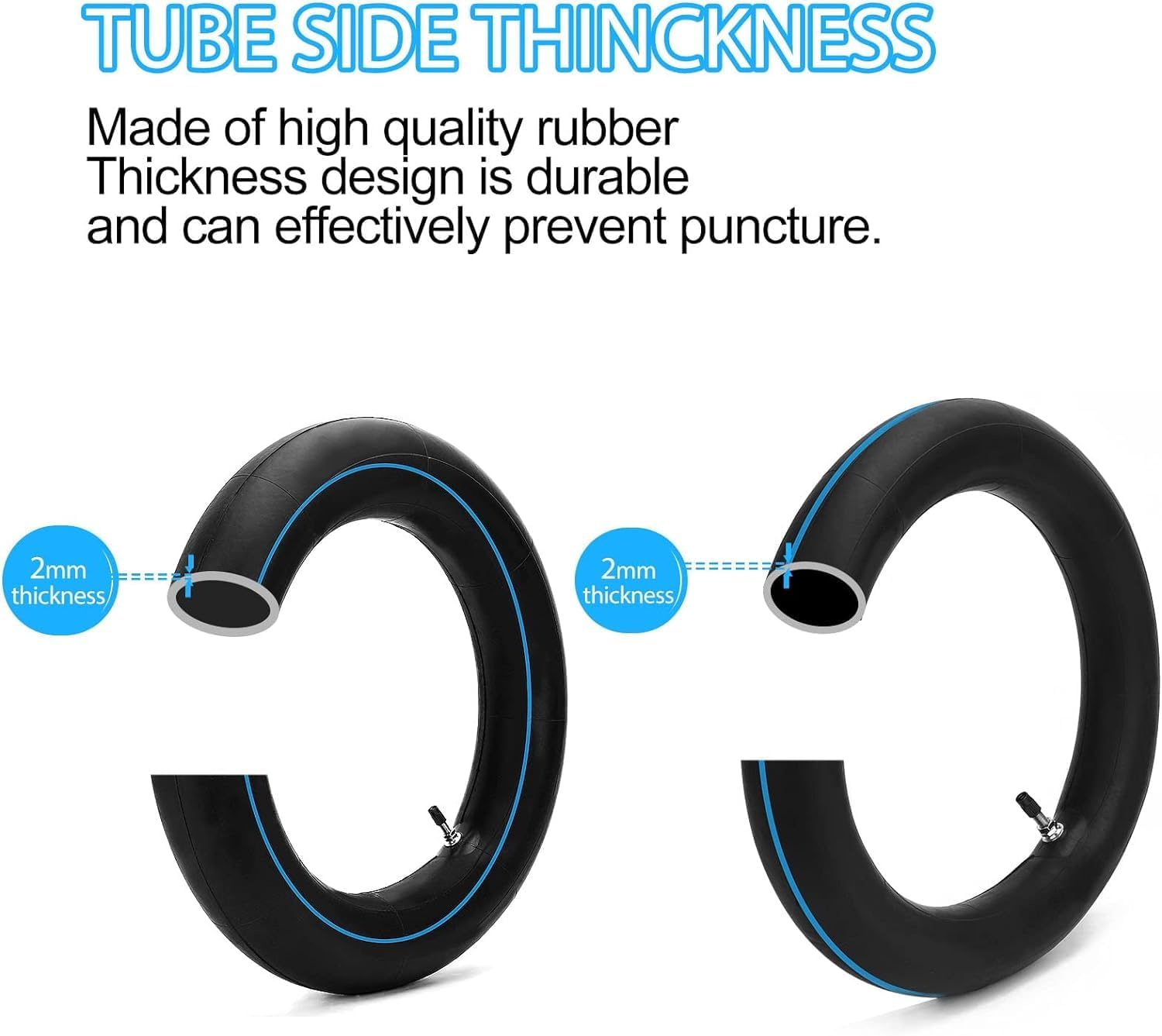 2.50/2.75-12 (60/100-12") Heavy Duty Mini Dirt Bike Inner Tube with TR4 Valve Stem Straight for 70cc 90cc 110cc 125cc CRF70 XR CRF 70 KLX 110 DRZ 110 TTR 90 Pit Dirt Bike 2PCS