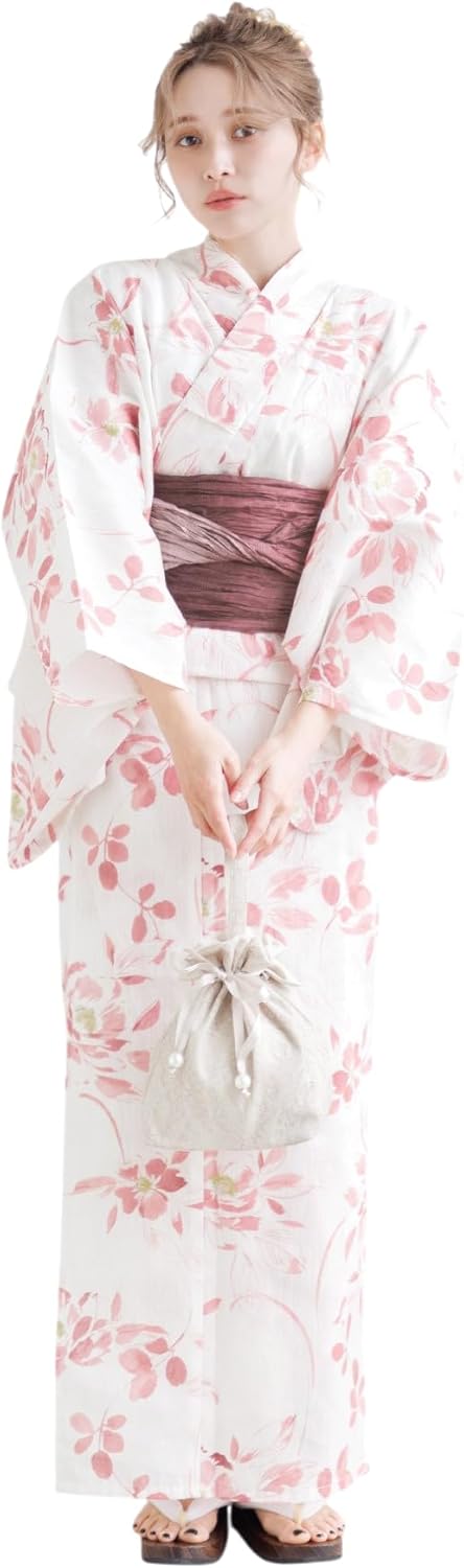 大島 正絹 着物 紬】 未使用＊】紅花つむぎ 紬 袷 しつけ付 特価