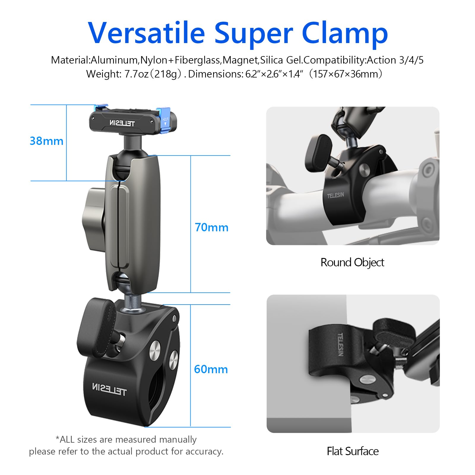 Gdraco Support Tête Réglable Pour DJI Osmo Nano 360 – Élastique, 53-58cm, Léger 59g