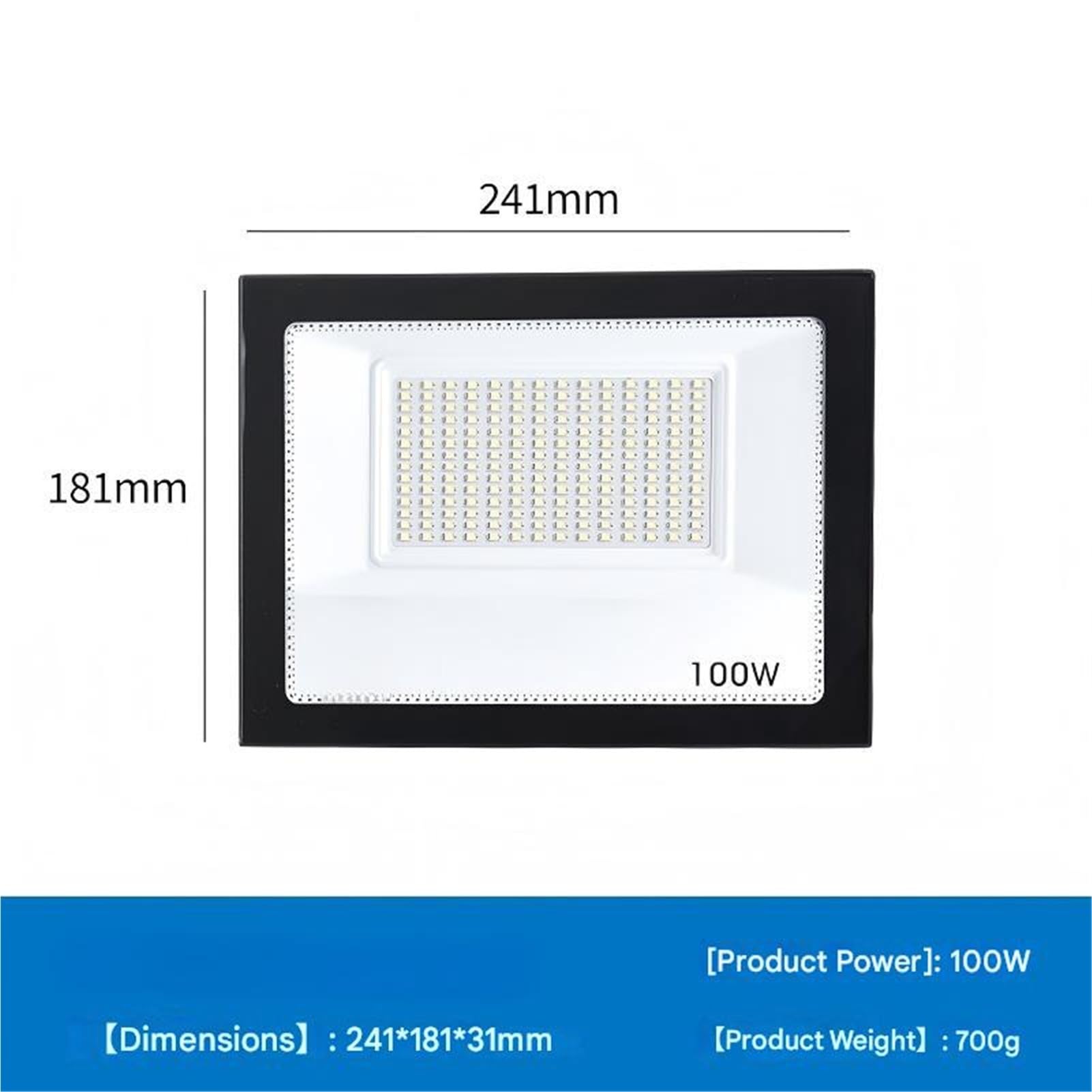 Mini proiettore da 100 W for esterni impermeabile Illuminazione a LED ultrasottile e a risparmio energetico Per garage, patio e portico