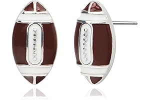 SmileBelle Sterling Silver Football Mom Earrings