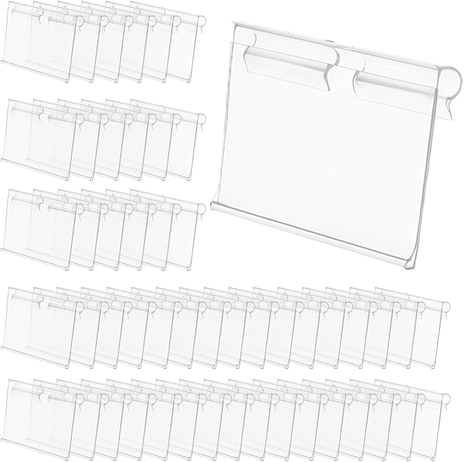 Flulpzu Transparent 30Pcs Clear Plastic Label Holders - Sign Display Holder Price Tag Label Clip For Retail Price Ticket Tagging