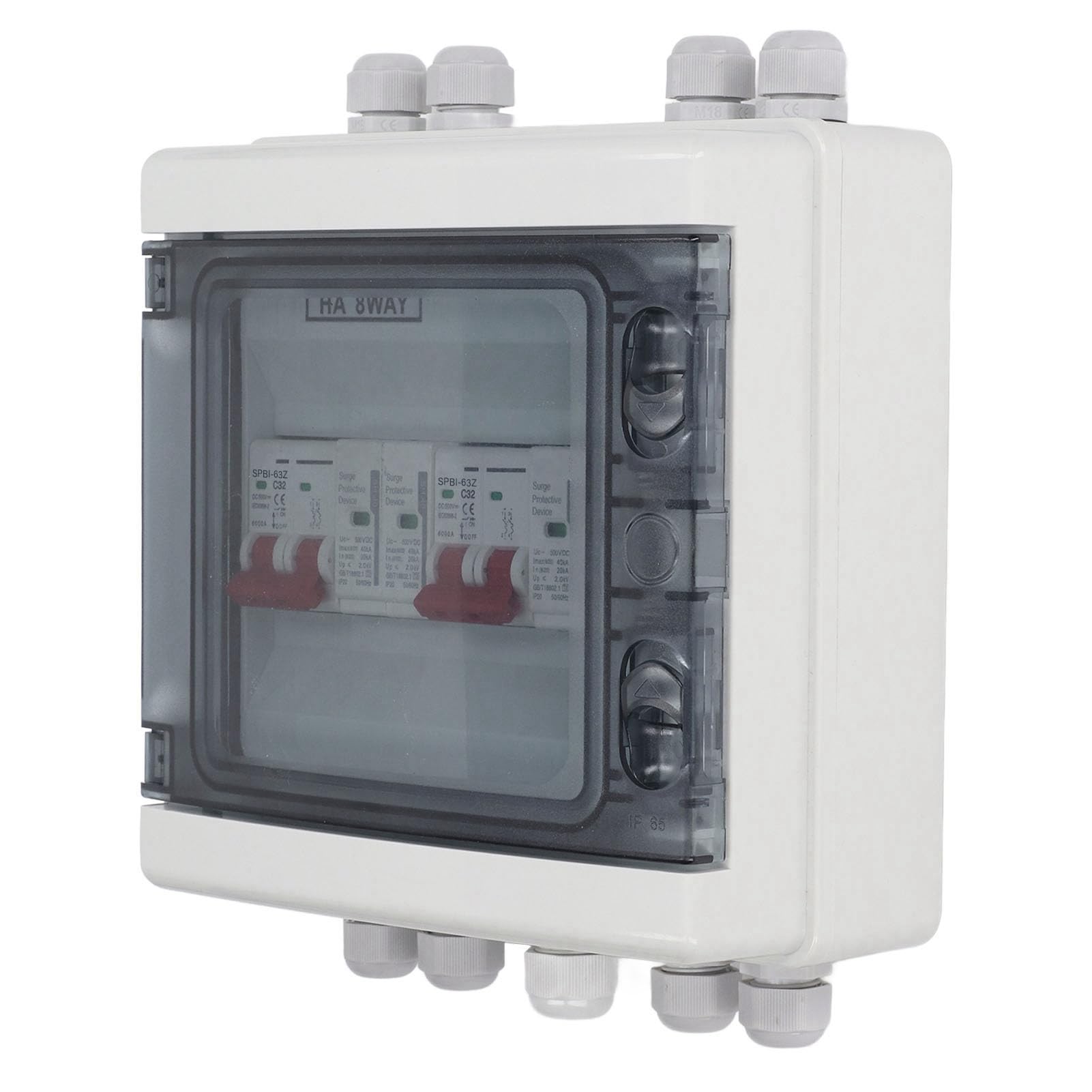 Pissente Interruttore Sezionatore Solare DC500V, PC Ignifugo, Interruttore Automatico da 32A, Resistente All’acqua IP65, Adatto per Sistemi di Energia Solare e