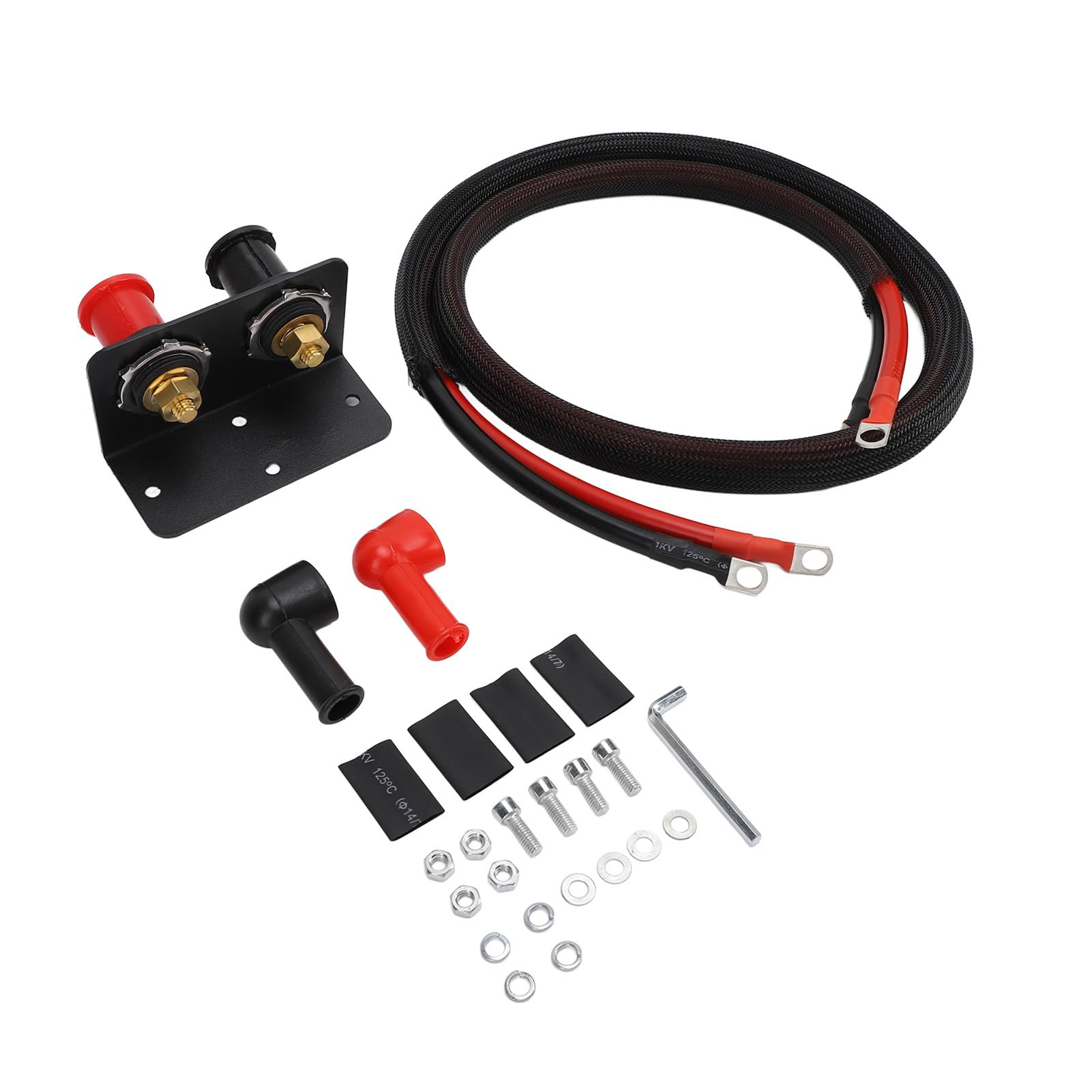 Post di Salto Batteria 3/8 Pollici, Terminali a Batteria Remota 250A con Copertura, Ideali per la Barca per Camion di Auto ATV, Materiale in Ottone in Gomma