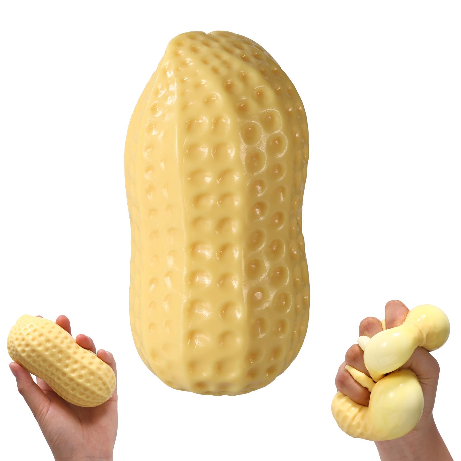 Peanut Squishy, Realistic Peanut Squeeze Toys Portable Slow Rising Fidget Toys TPR Food Squishy for Focus & Calm Office School Desk