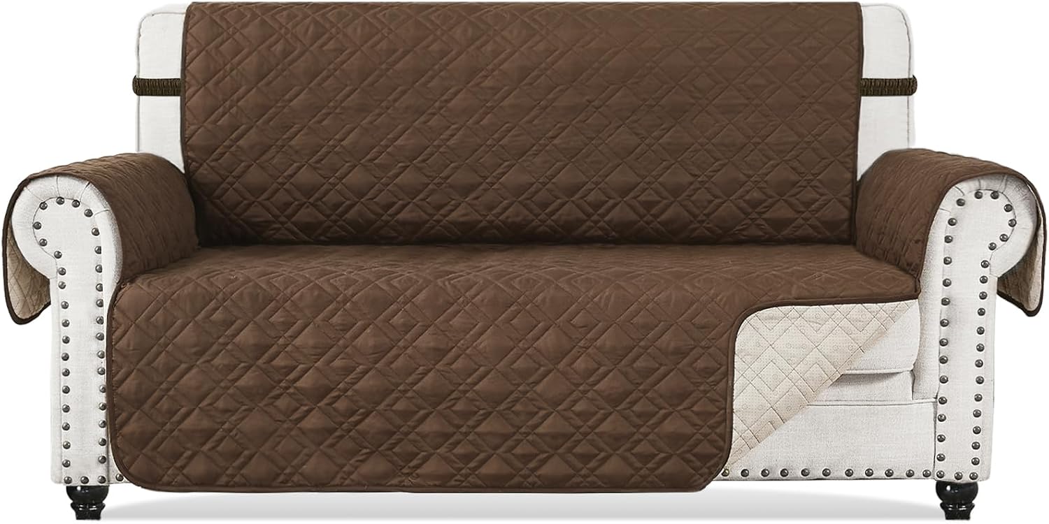RHF AntiSlip Loveseat Covers for Leather Sofa, Couch Cover