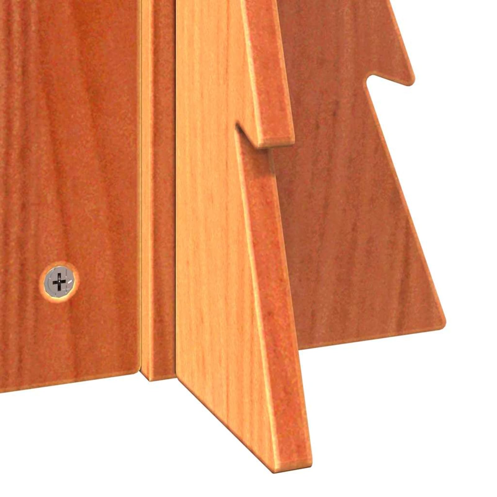 Homgoday Albero di Natale in Legno di Pino Massello 49cm, Design Rustico Fai Da Te, Base Stabile, per Interno
