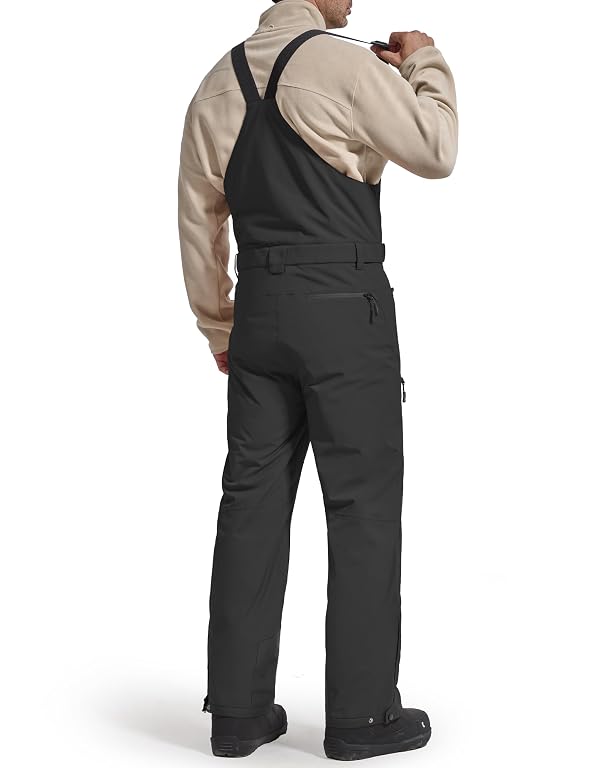 Men's Ski Bibs Insulated Overalls Ripstop Snow Pants (Black L/30) by FREE SOLDIER - Used condition - Image 2