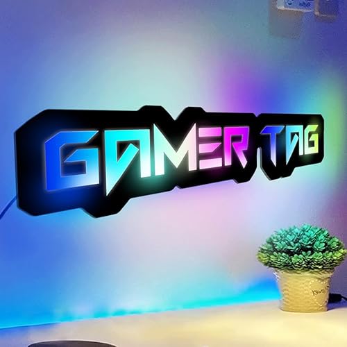 Letrero de neón con etiqueta de luz colorida con nombre, letreros de neón personalizados para sala de juegos para decoración de pared, luces LED