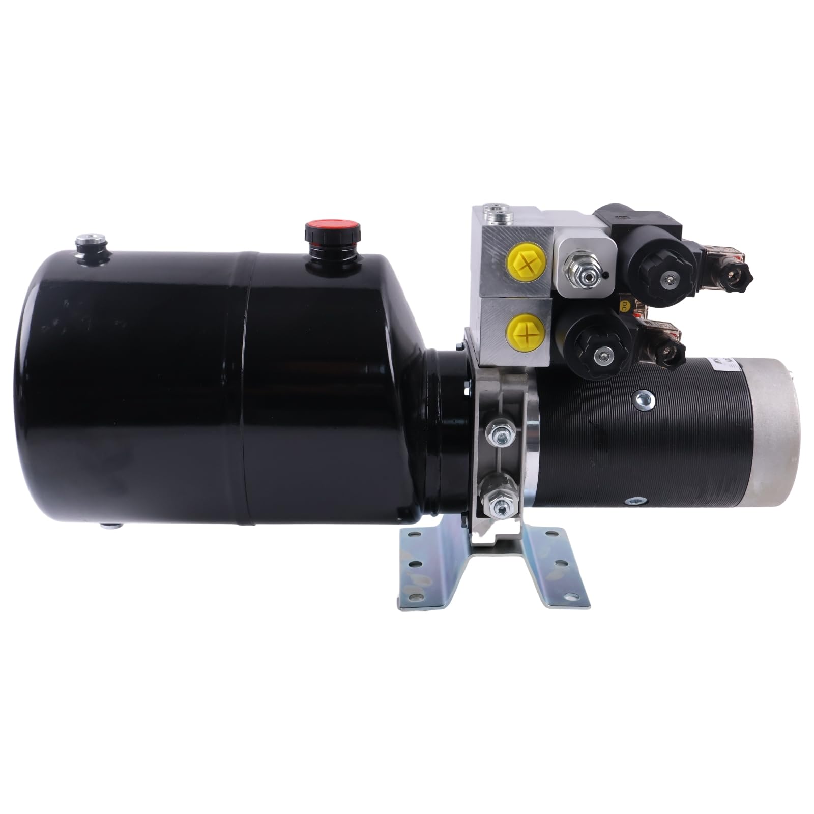 Solarhome Doppeltwirkendes Hydraulikaggregat, 3 kW, 24 V DC, 8 Quart Stahltank, 1,8 GPM, 2900 PSI, SAE 8, kompatibel mit Kippanhänger, Auto-Heben